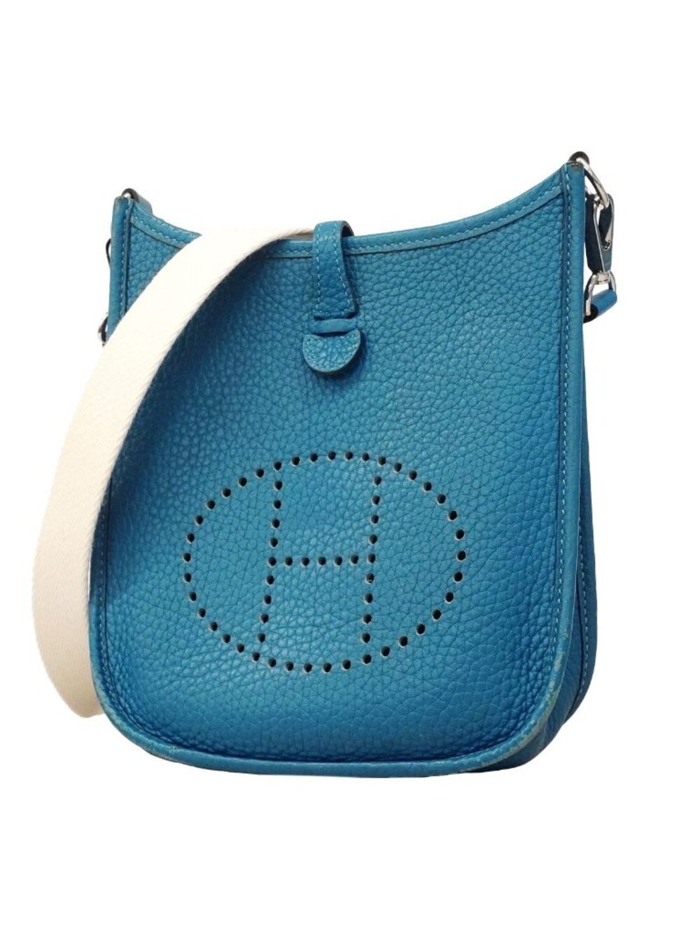 Hermes Shoulder Bag Evelyne TPM Taurillon Clemence Munos Silver